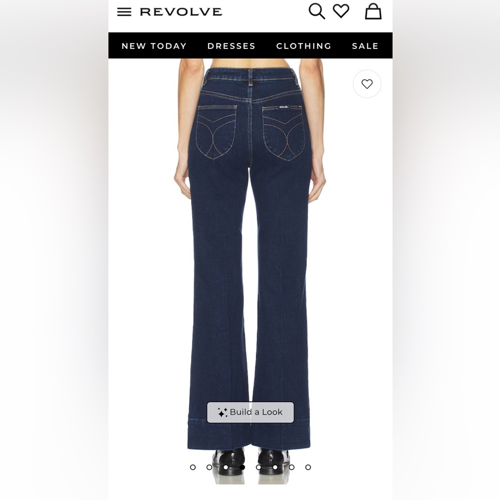 ROLLA'S Dark Blue Flare Jeans - Picture 12 of 14